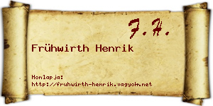 Frühwirth Henrik névjegykártya