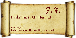 Frühwirth Henrik névjegykártya
