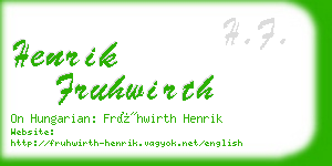 henrik fruhwirth business card